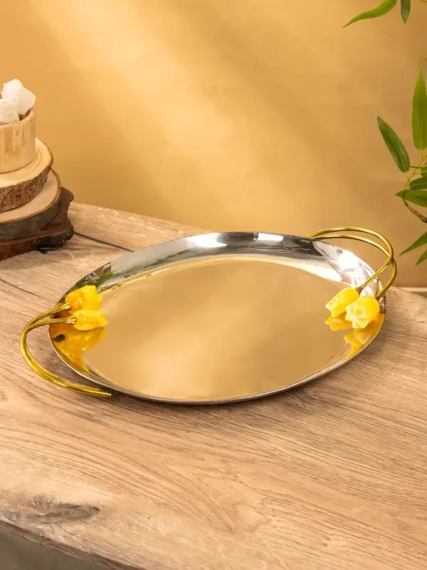 Блюдо "Тюльпаны" 44х30х3 см, нержавеющая сталь