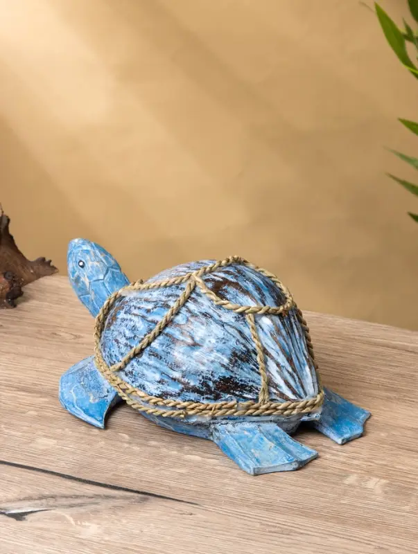 Сувенир "Черепаха" дерево сиграсс, кокос, 25х16х10 см, цв. голубой