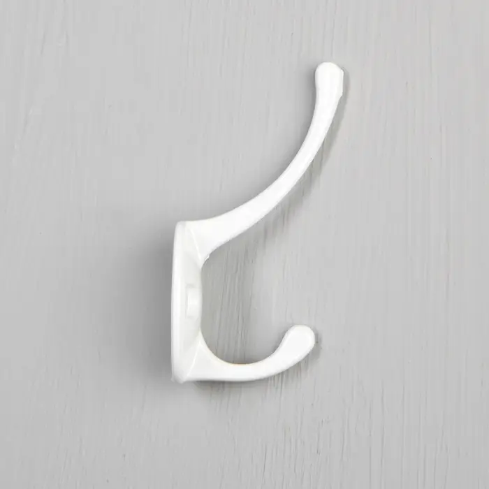 Крючок мебельный ТУНДРА TKd=002 LIGHT, двухрожковый, белый
