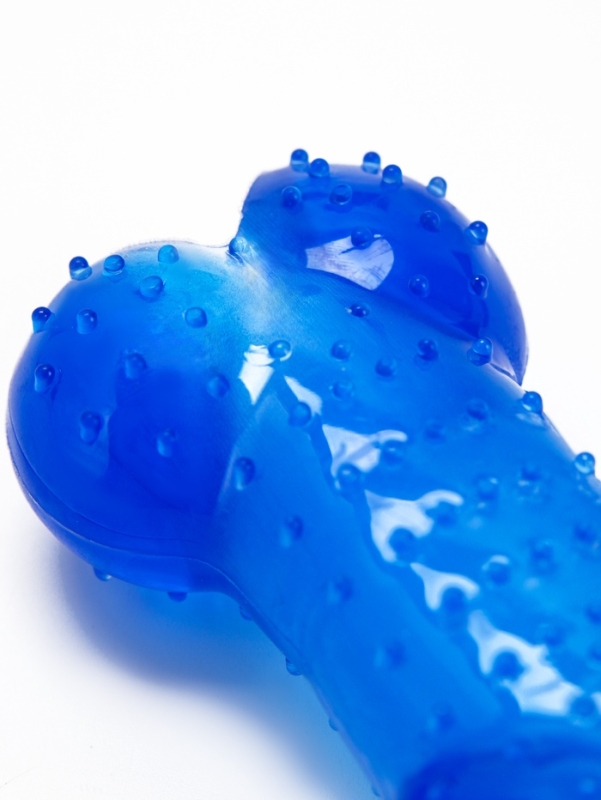 Игрушка жевательная суперпрочная "Кость малая", 8,5 см, голубая