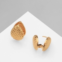 Серьги металл «Аккорд» орнамент, капля, цвет золото Серьги металл «Аккорд» орнамент, капля, цвет золото