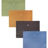 Папка-конверт на кнопке формат А4 180мкр блестящая МИКС Волны  (штрихкод на штуке)