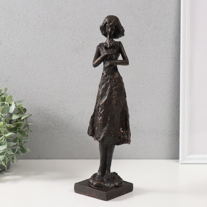 Сувенир полистоун Сувенир полистоун "Девушка с ребёнком" чёрный 34х9,5х9 см