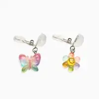 Серьги-клипсы детские Выбражулька &laquo;Бабочка&raquo;, сияющие, цветные