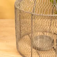 Подсвечник фонарь со стеклянной колбой 20х20х26 см, d 9 см, металл, цв. серый