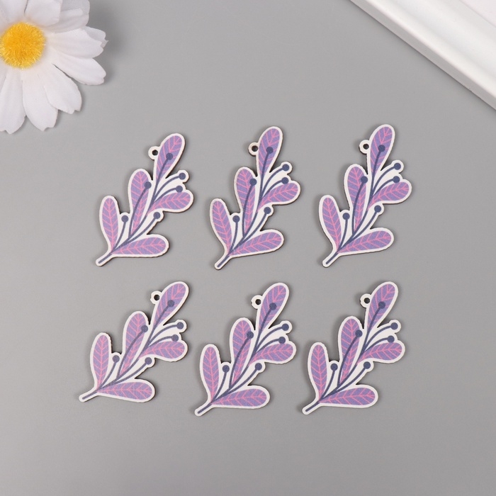 Декор для творчества дерево "Веточка" набор 6 шт 4,5х3х0,3 см