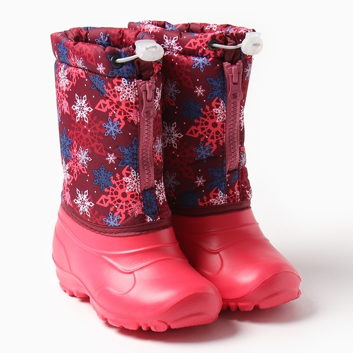 Сапоги (сноубутсы) детские, цвет розовый, р-р 32-33