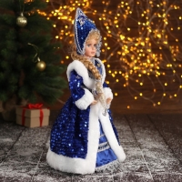 Снегурочка "В синей шубке и кокошнике" 17х35 см Снегурочка "В синей шубке и кокошнике" 17х35 см