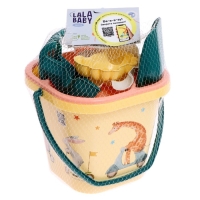 Набор для игры в песке: ведерко, сито, совочек, грабли, 4 формочки