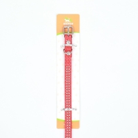 Ошейник рифленый с 2 рядами клепок, 33 х 1,2 см, ОШ 23-29, красный Ошейник рифленый с 2 рядами клепок, 33 х 1,2 см, ОШ 23-29, красный