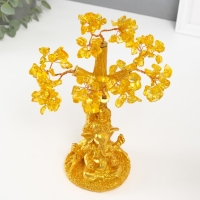 Сувенир бонсай "Ганеша у денежного дерева" жёлтый 120 камней 9х9х23,5 см Сувенир бонсай "Ганеша у денежного дерева" жёлтый 120 камней 9х9х23,5 см