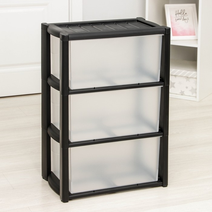 Комод 3-х секционный &laquo;Колорит&raquo;, цвет чёрный