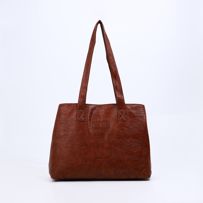 Сумка-мешок на молнии цвет коричневый