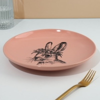 Тарелка керамическая &laquo;Зайка&raquo;, 25.5 см, цвет медный