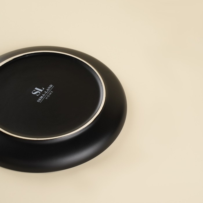 Набор тарелок фарфоровых SL Home &laquo;Дарк&raquo;, d=20,3 см, цвет чёрный