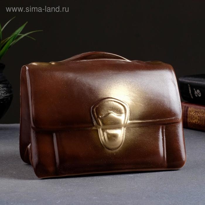 Копилка для денег &laquo;Барсетка&raquo;, коричневая, 17&times;10&times;14 см