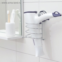 Держатель для фена на вакуумной присоске Accoona, 13&times;9,5&times;17 см, цвет хром