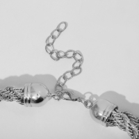 Колье &laquo;Цепь&raquo; косичка, цвет глянцевое серебро, 40 см