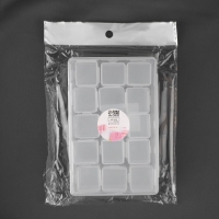 Набор контейнеров для рукоделия, 15 шт, 2,5 &times; 2,3 &times; 3,4 см, в контейнере, 13,5 &times; 8,5 &times; 3,8 см, цвет прозрачный