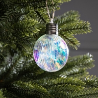 Елочный шар &laquo;Ретро шар&raquo; 8х10.5 см, 5 LED, LR44x3 (в комплекте), свечение тёплое белое