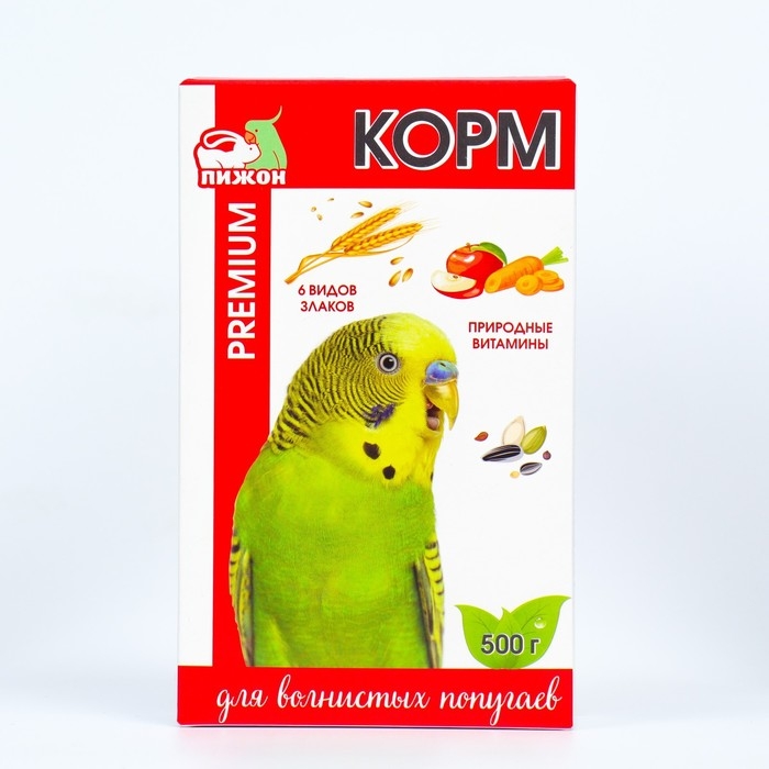Корм Корм "Пижон Премиум" для волнистых попугаев, 500 г