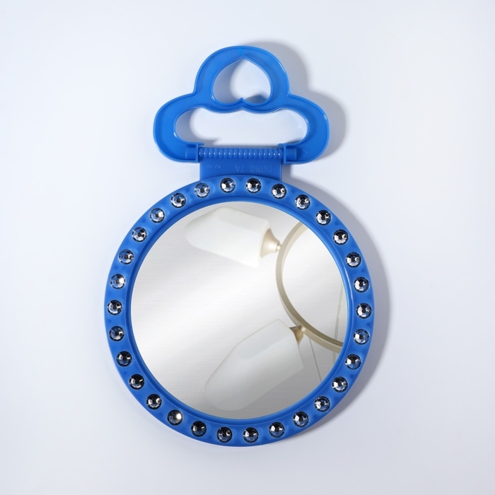 Зеркало настольное, зеркальная поверхность d = 12 см, фасовка 10 шт, цвет синий Зеркало настольное, зеркальная поверхность d = 12 см, фасовка 10 шт, цвет синий