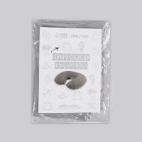 Подушка для шеи дорожная, надувная, 38 &times; 24 см, цвет серый