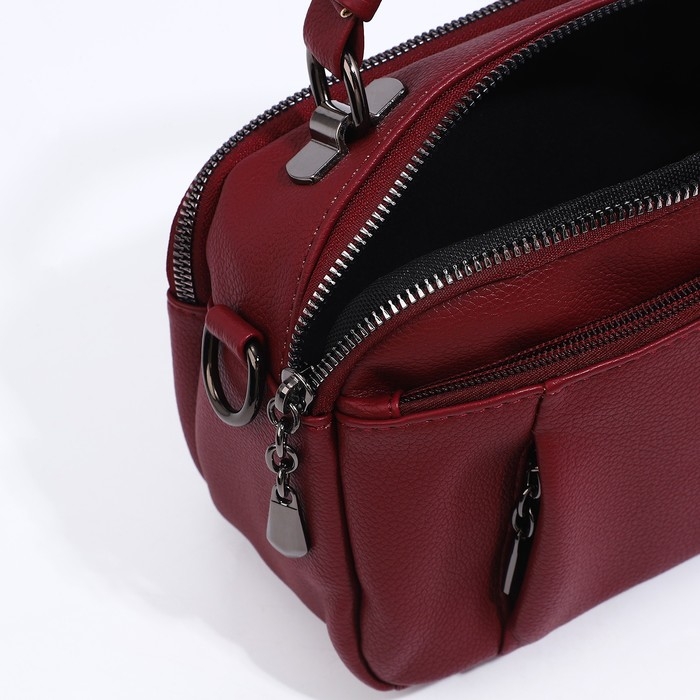 Сумка женская на молнии, цвет бордовый Сумка женская на молнии, цвет бордовый