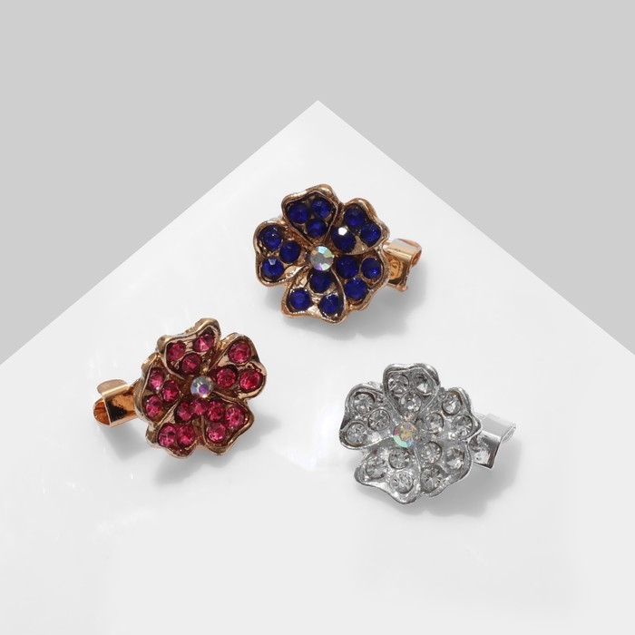 Брошь &laquo;Цветок&raquo; миниатюрный (неделимая фасовка 12 шт., цена за шт.), цвет МИКС