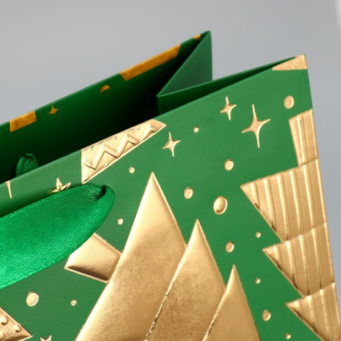 Пакет подарочный новогодний &laquo;Елочки&raquo; 32 х 26 х 10 см, Новый год