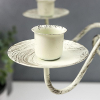 Подсвечник металл на 5 свечей "Прованс" белый состаренный 32х24х24 см Подсвечник металл на 5 свечей "Прованс" белый состаренный 32х24х24 см