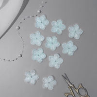 Вязаные элементы &laquo;Цветочки&raquo;, 3,5 &times; 3,5 см, 10 шт, цвет мятный/хамелеон