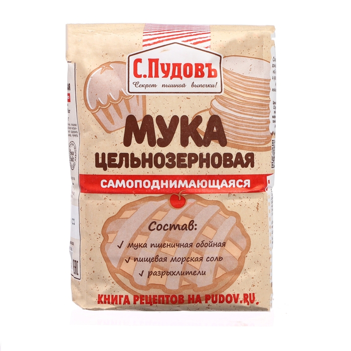 Мука цельнозерновая &laquo;С. Пудовъ&raquo;, 1 кг