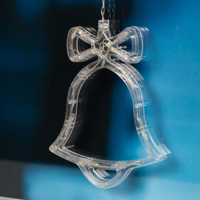 Гирлянда &laquo;Бахрома&raquo; 2.4 &times; 0.9 м с насадками &laquo;Колокольчики&raquo;, IP20, прозрачная нить, 138 LED, свечение белое, 8 режимов, 220 В