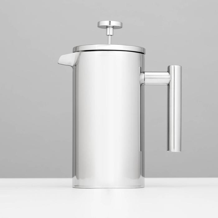 Френч-пресс из нержавеющей стали &laquo;Моко&raquo;, 1 л, цвет хромированный