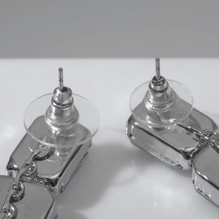 Серьги висячие со стразами «Драгоценность» сердце, цвет белый в серебре, 7 см Серьги висячие со стразами «Драгоценность» сердце, цвет белый в серебре, 7 см