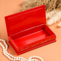 Шкатулка - купюрница &laquo;Узоры&raquo;, 8,5&times;17 см, красная, лаковая миниатюра