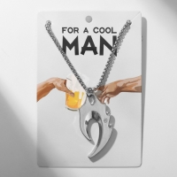 Кулон мужской &laquo;Открывашка&raquo; изгиб, цвет серебро, 69 см