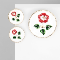 Набор 2 предмета: серьги, брошь-кулон «Винтаж», цветной в золоте Набор 2 предмета: серьги, брошь-кулон «Винтаж», цветной в золоте