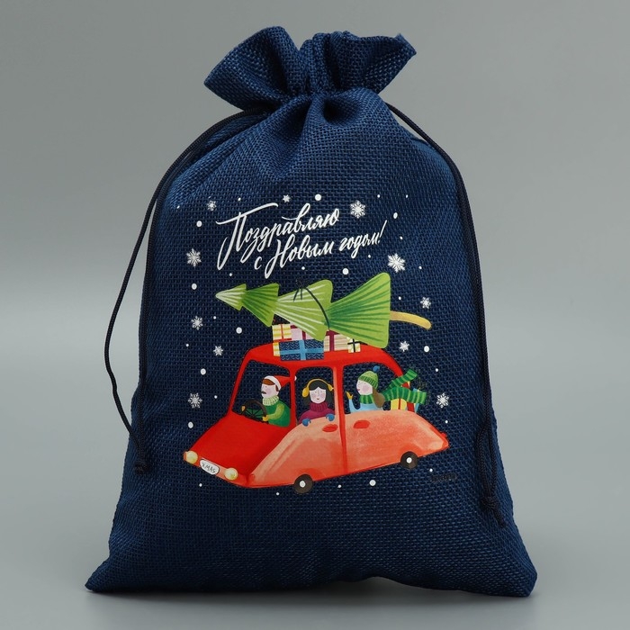 Мешок с термонаклейкой &laquo;Поздравляю&raquo;, 20 х 30 см +/- 1.5 см, Новый год