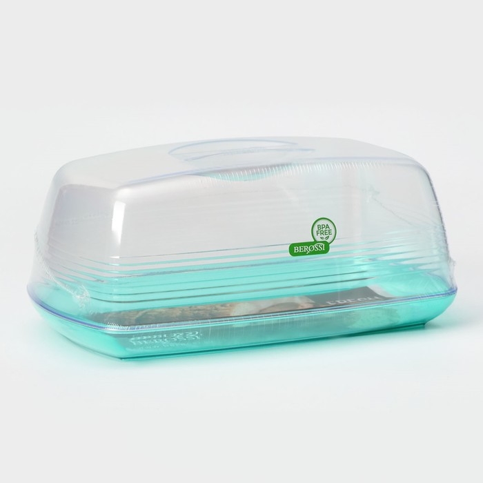 Хлебница «Fresh», 23,5×14×10 см, цвет мятный-полупрозрачный Хлебница «Fresh», 23,5×14×10 см, цвет мятный-полупрозрачный