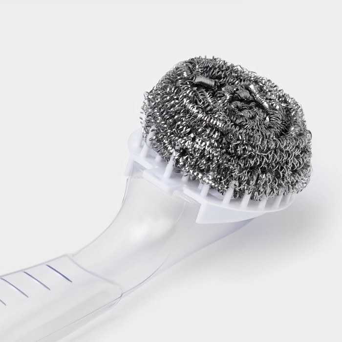 Губка для посуды Доляна, с ручкой дозатором, 21,5&times;6,5&times;6 см