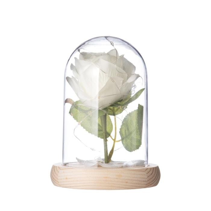 Ночник &laquo;Роза&raquo; LED 3хААА белый 9,5х9,5х14см