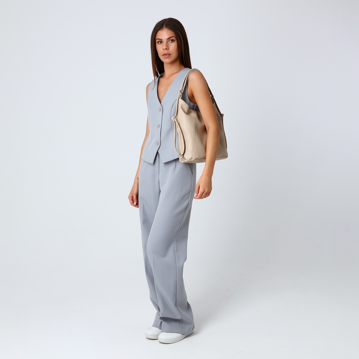 Сумка женская мешок на молнии, цвет бежевый Сумка женская мешок на молнии, цвет бежевый