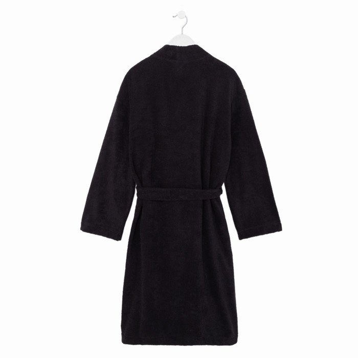 Халат махровый Экономь и Я, мужской размер 48-50 цвет чёрный, 100% хлопок с AIRO, 320 г/м2 Халат махровый Экономь и Я, мужской размер 48-50 цвет чёрный, 100% хлопок с AIRO, 320 г/м2