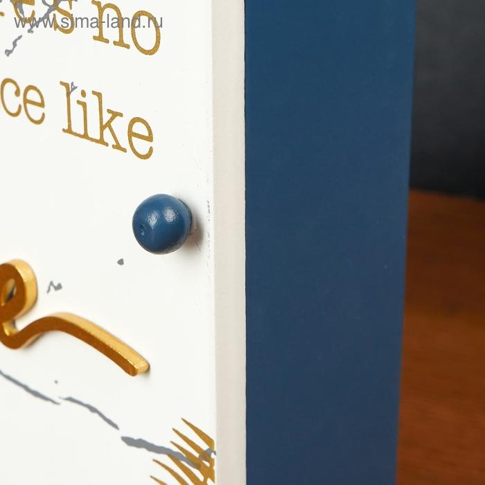 Ключница дерево 7 крючков Ключница дерево 7 крючков "Мрамор и золотой папоротник" 24х20х6,5 см