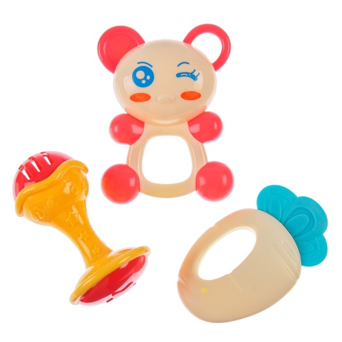 Набор погремушек &laquo;Растем вместе&raquo;, 6 шт, с эластичными элементами, цвет МИКС, Крошка Я