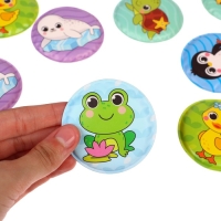 Мемо-игра: развивающие наклейки - присоски многоразовые для игры в ванной &laquo;Забавные животные&raquo;, найди пару, 6 пар, 12 стикеров EVA, Крошка Я