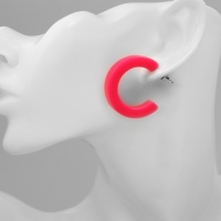 Серьги-кольца &laquo;Дуга&raquo;, цвет розовый, d=3 см