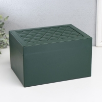 Шкатулка кожзам для украшений "Стёганая с рамкой" зелёная 23х17х13,5 см Шкатулка кожзам для украшений "Стёганая с рамкой" зелёная 23х17х13,5 см
